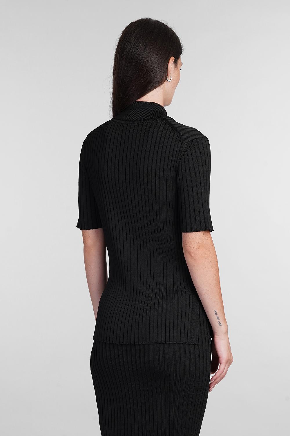 Deliberti Jil Sander Polo in viscosa nera cod. 404780 - Deliberti The Luxury Shopping Comprare a buon mercato