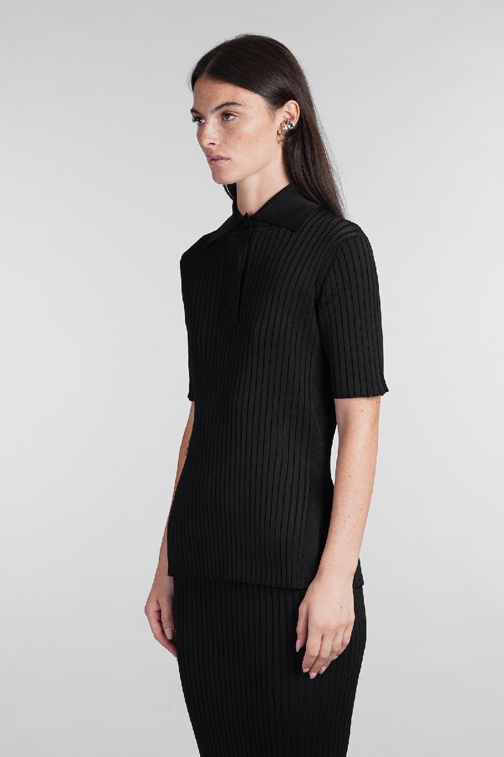 Deliberti Jil Sander Polo in viscosa nera cod. 404780 - Deliberti The Luxury Shopping Comprare a buon mercato