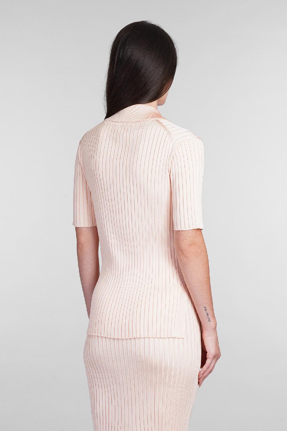 Deliberti Jil Sander Polo in viscosa rosa cod. 404781 - Deliberti The Luxury Shopping Grande vendita