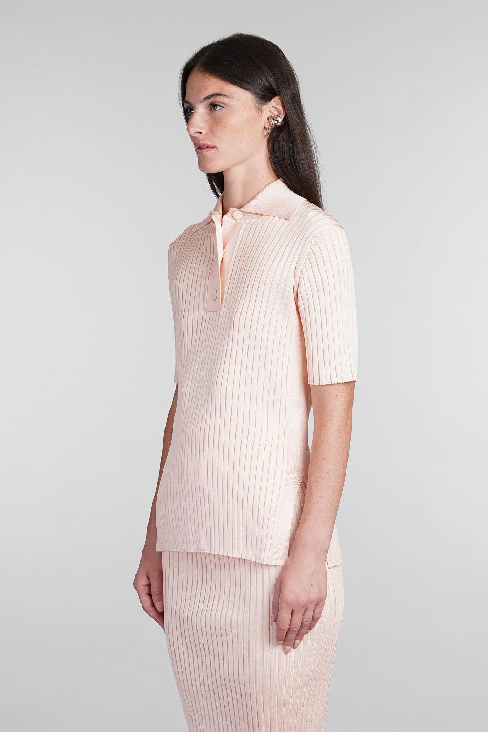 Deliberti Jil Sander Polo in viscosa rosa cod. 404781 - Deliberti The Luxury Shopping Grande vendita