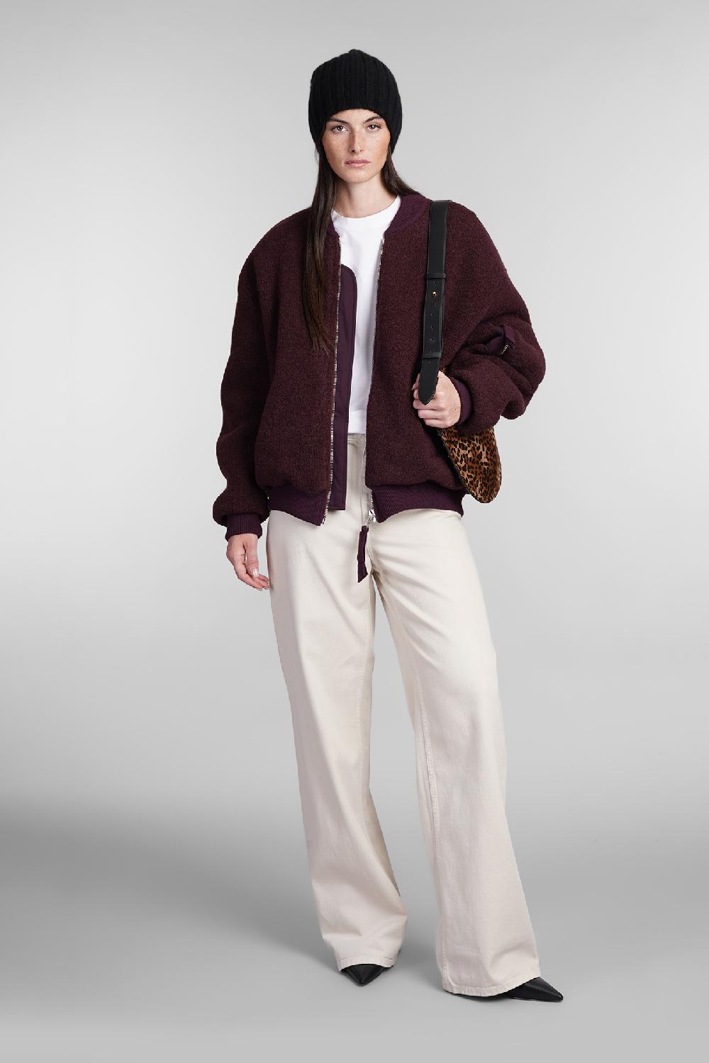 Deliberti Laneus Bomber in lana bordeaux cod. 404476 - Deliberti The Luxury Shopping Super Saving Price