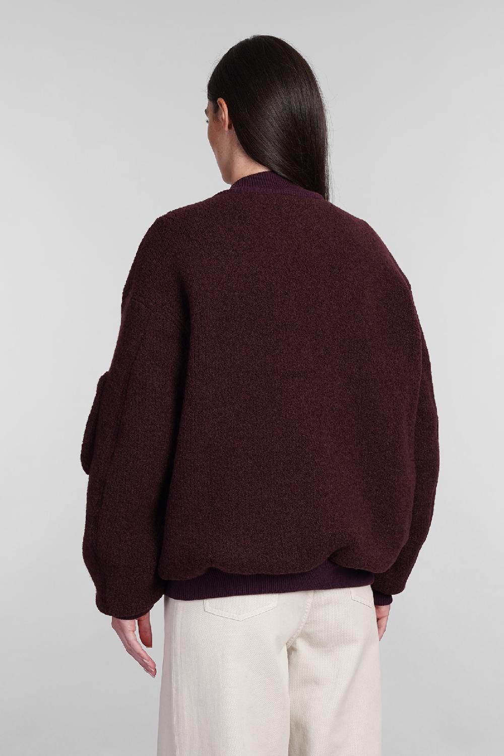 Deliberti Laneus Bomber in lana bordeaux cod. 404476 - Deliberti The Luxury Shopping Super Saving Price