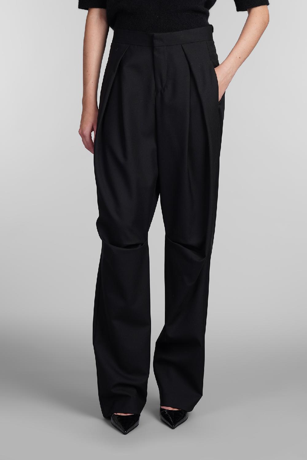 Deliberti Laneus Pantalone in lana nera cod. 407326 - Deliberti The Luxury Shopping Fino al 50% di sconto