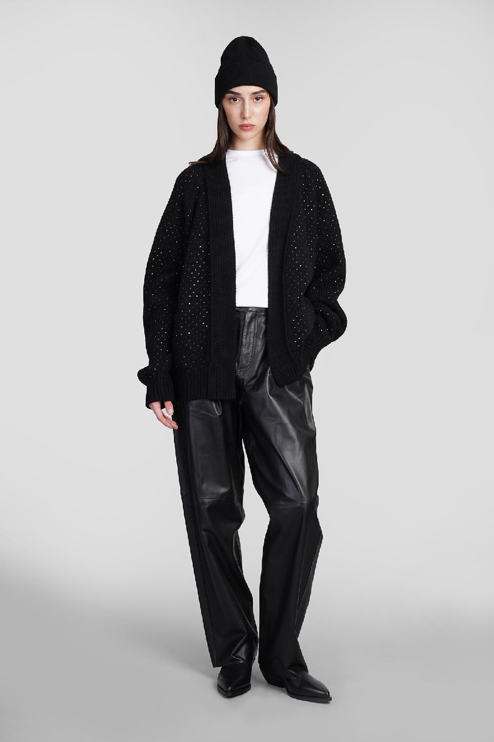 Deliberti Laneus Cardigan in lana nera cod. 409123 - Deliberti The Luxury Shopping Fino al 65% di sconto