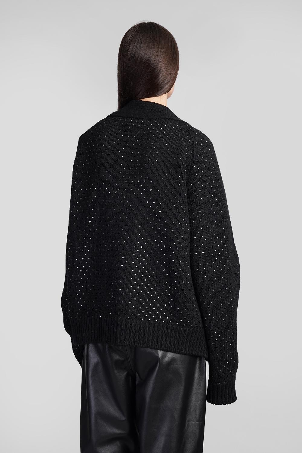 Deliberti Laneus Cardigan in lana nera cod. 409123 - Deliberti The Luxury Shopping Fino al 65% di sconto
