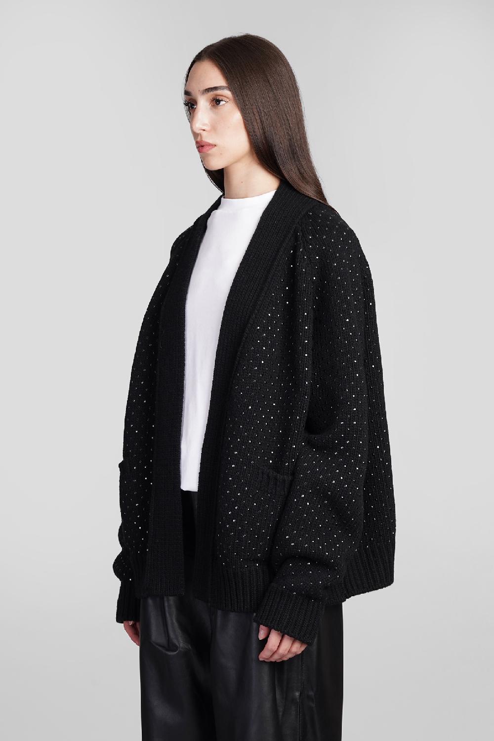 Deliberti Laneus Cardigan in lana nera cod. 409123 - Deliberti The Luxury Shopping Fino al 65% di sconto