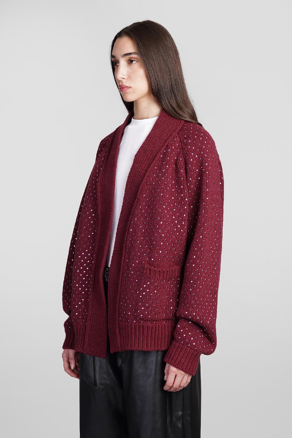 Deliberti Laneus Cardigan in lana bordeaux cod. 409124 - Deliberti The Luxury Shopping Only for today