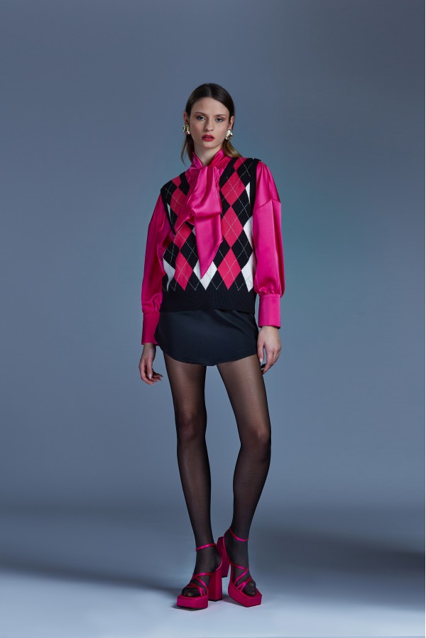 U R Ink MEXICALI484W22A TOP e BODY NERO/MAGENTA Qualità Garantita