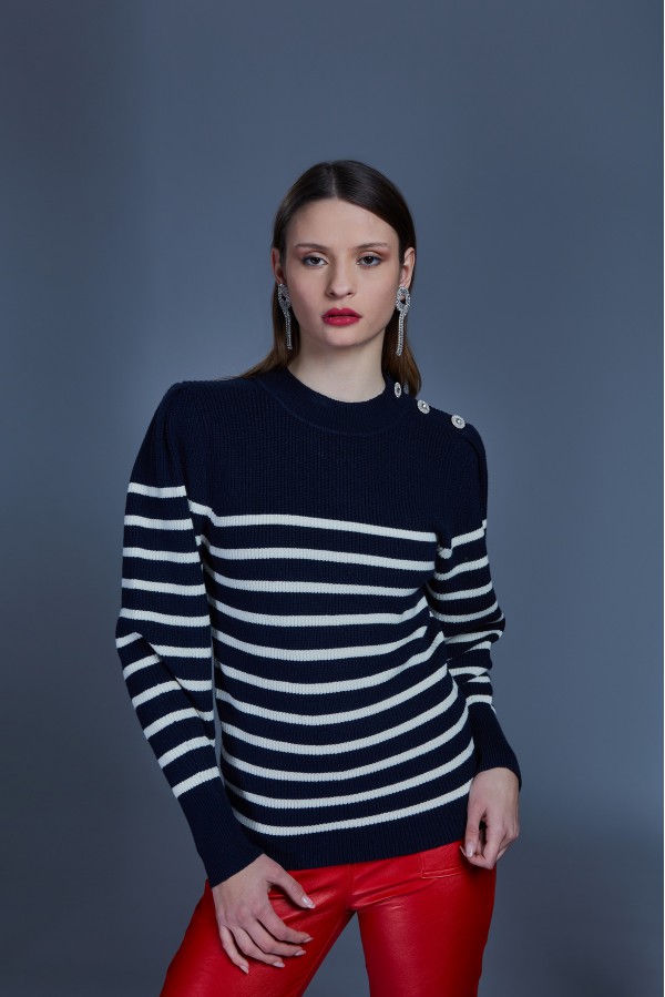 U R Ink OBERÁ484W23A TOP e BODY BLU/BIANCO Negozi Online