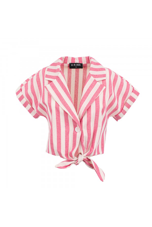 U R Ink VERACRUZ124S3M7 TOP e BODY BIANCO-ROSA Nuovo