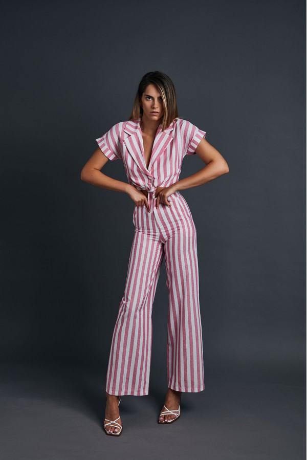 U R Ink VERACRUZ124S3M7 TOP e BODY BIANCO-ROSA Nuovo