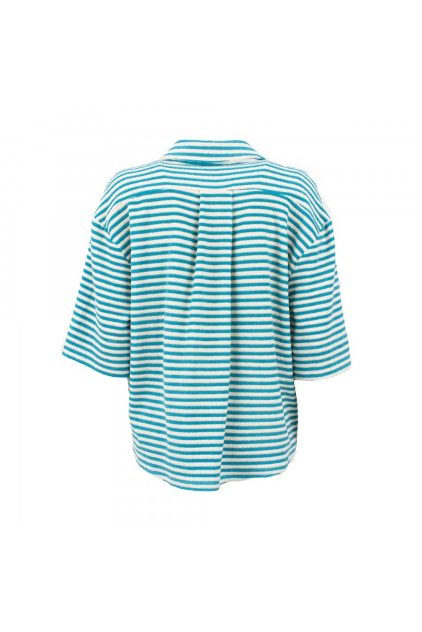 U R Ink LAS TUNAS 134S3V9 T-SHIRT BIANCO-CELESTE Promozione Limitata