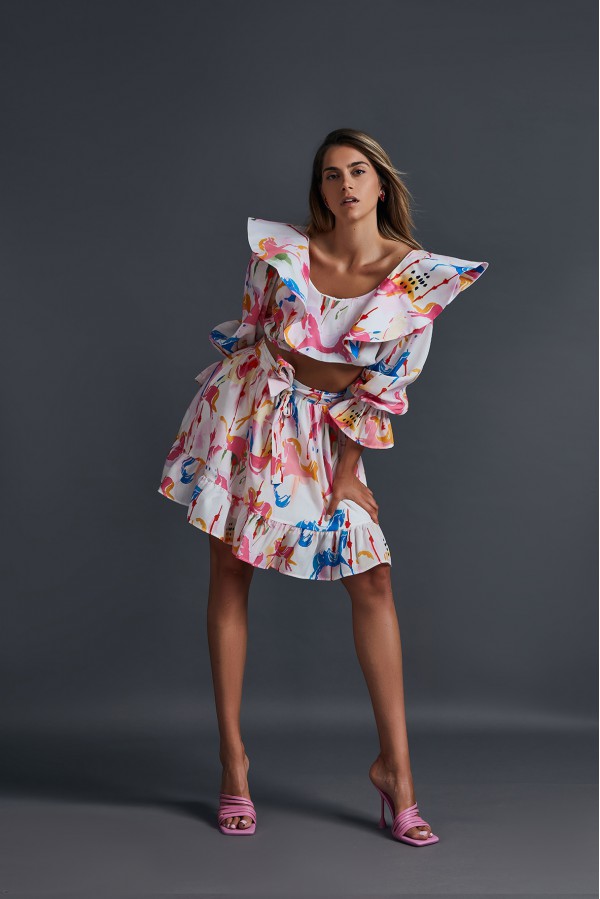 U R Ink LA PAZ 124S3U6 TOP e BODY BIANCO-ROSA-BLU Shopping Online