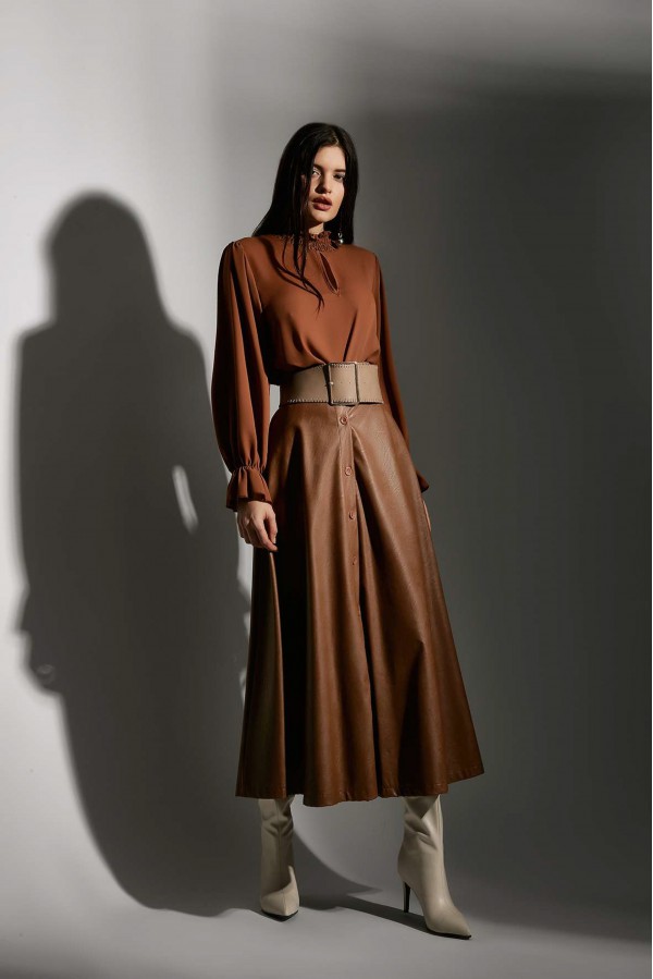 U R Ink VALERIA194W1E4 CAMICIE e BLUSE TOBACCO Sconto