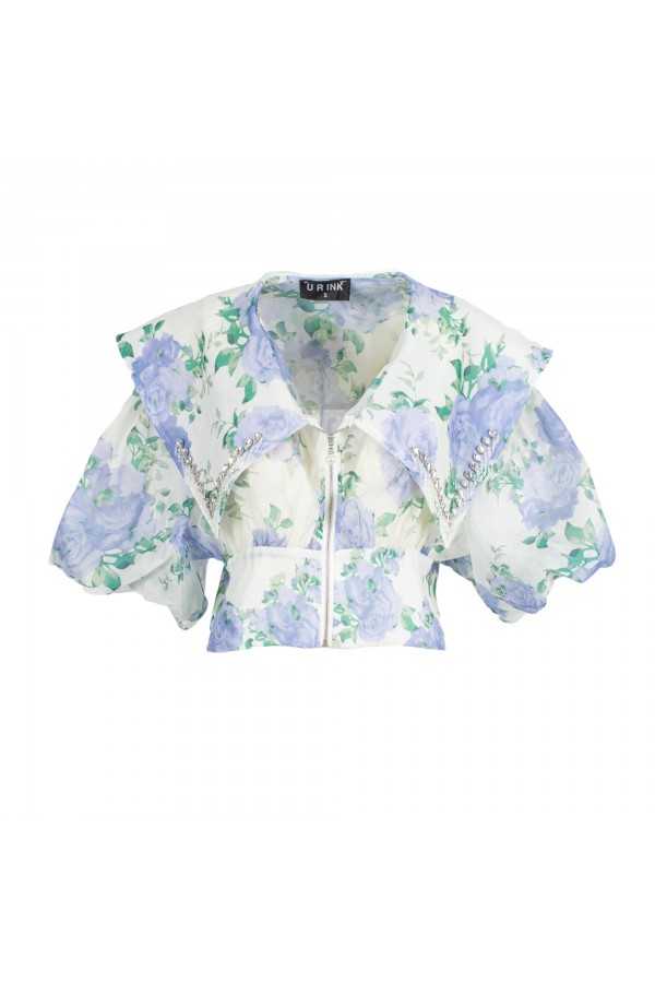 U R Ink MARTINEZ 234S4V9 CAMICIE e BLUSE BIANCO-CELESTE Sconto