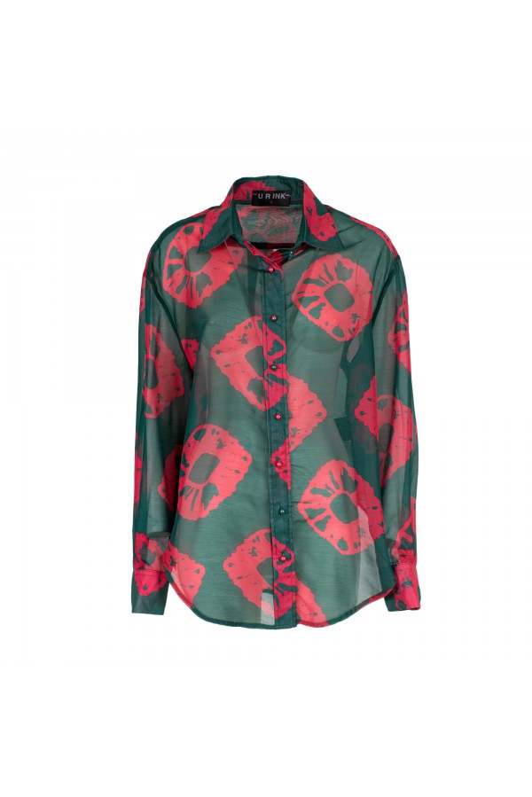 U R Ink ARANJUEZ 254S411 CAMICIE e BLUSE VERDE/MAGENTA Sostegno trimestrale
