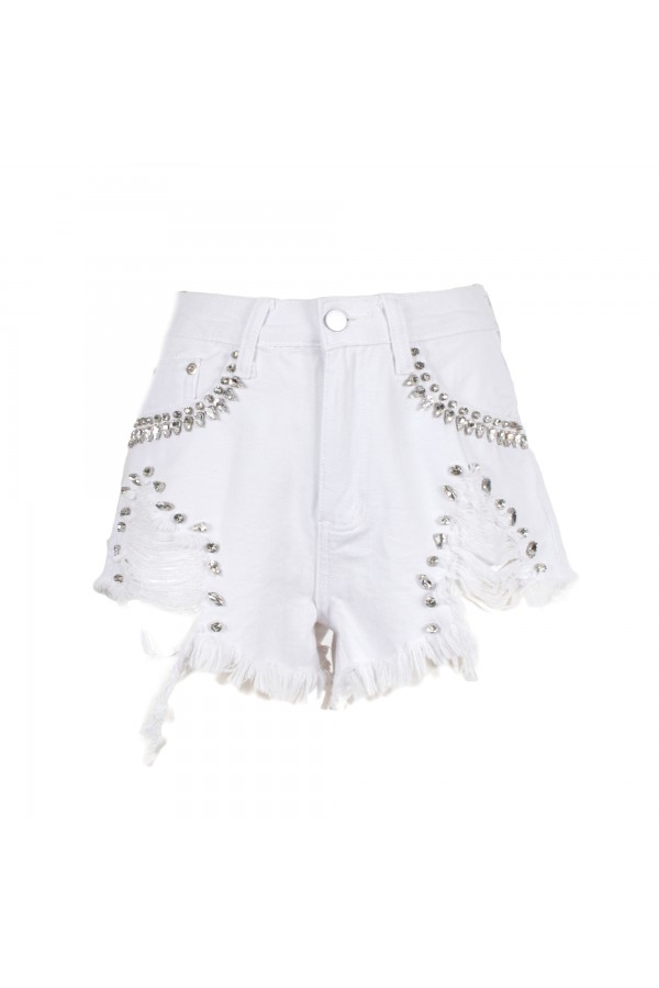U R Ink CRUCE 094S4N8 SHORTS DENIM BIANCO Promozione