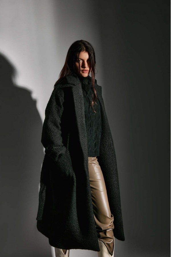 U R Ink EMANUELA084W1A4 CAPPOTTI BLACK Nuova