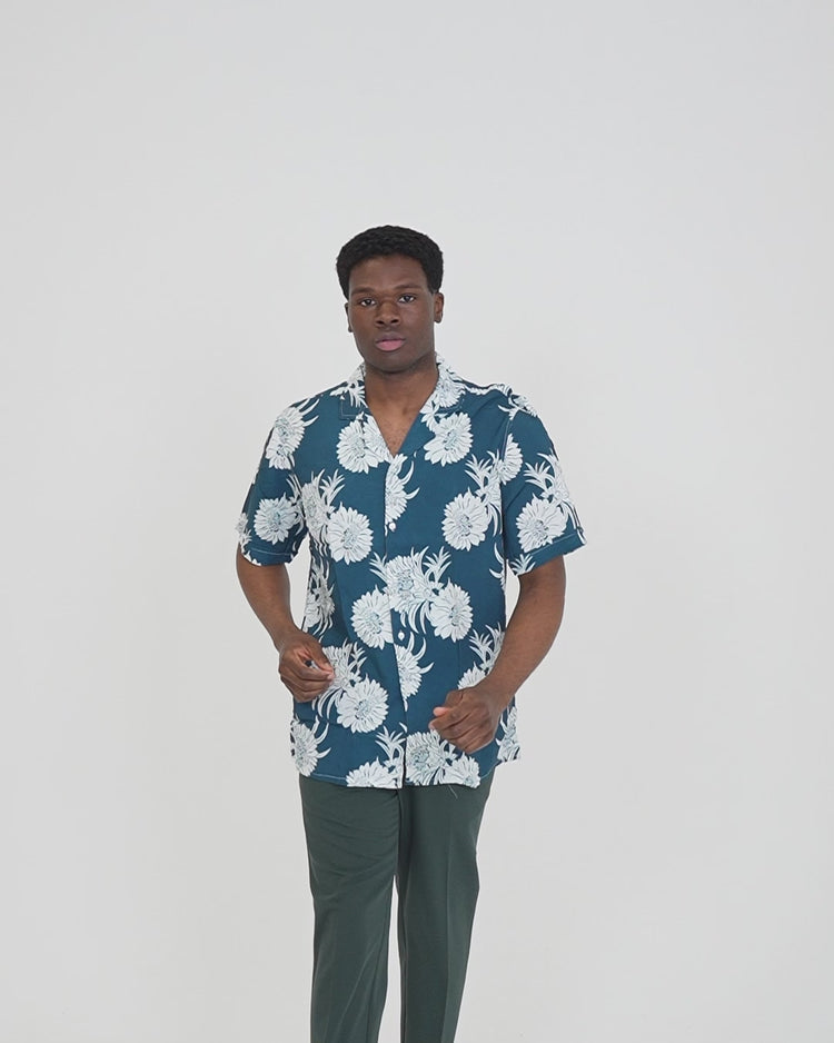 Why not brand Camicia Mezza Manica con Fiori Collo Bowling In Vendita