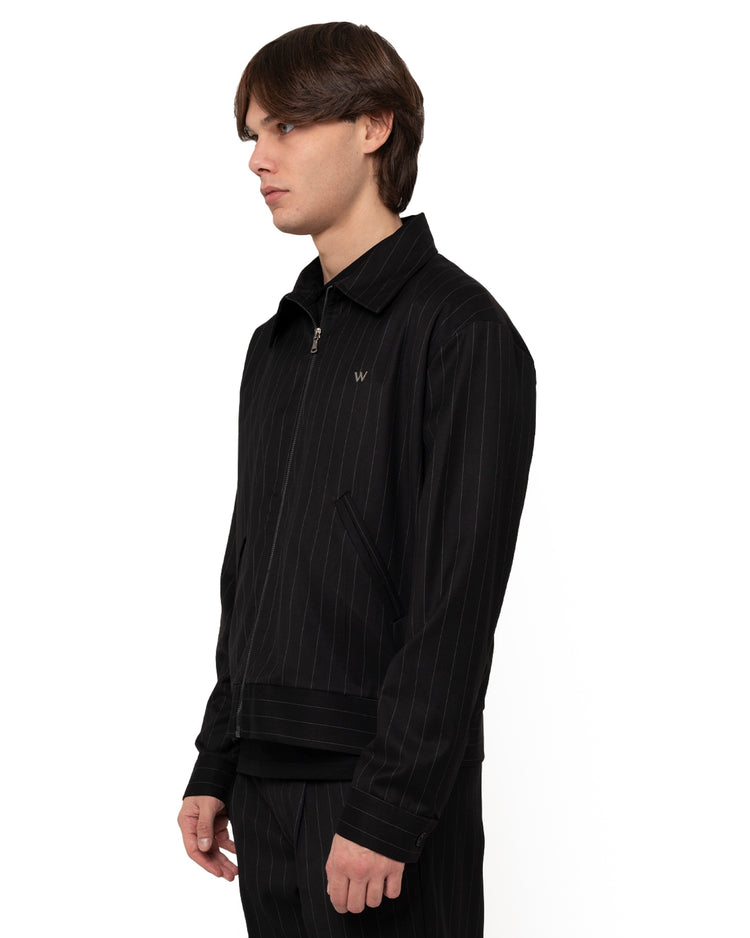 Why not brand Giacca gessatta con colletto e zip Consegna Veloce