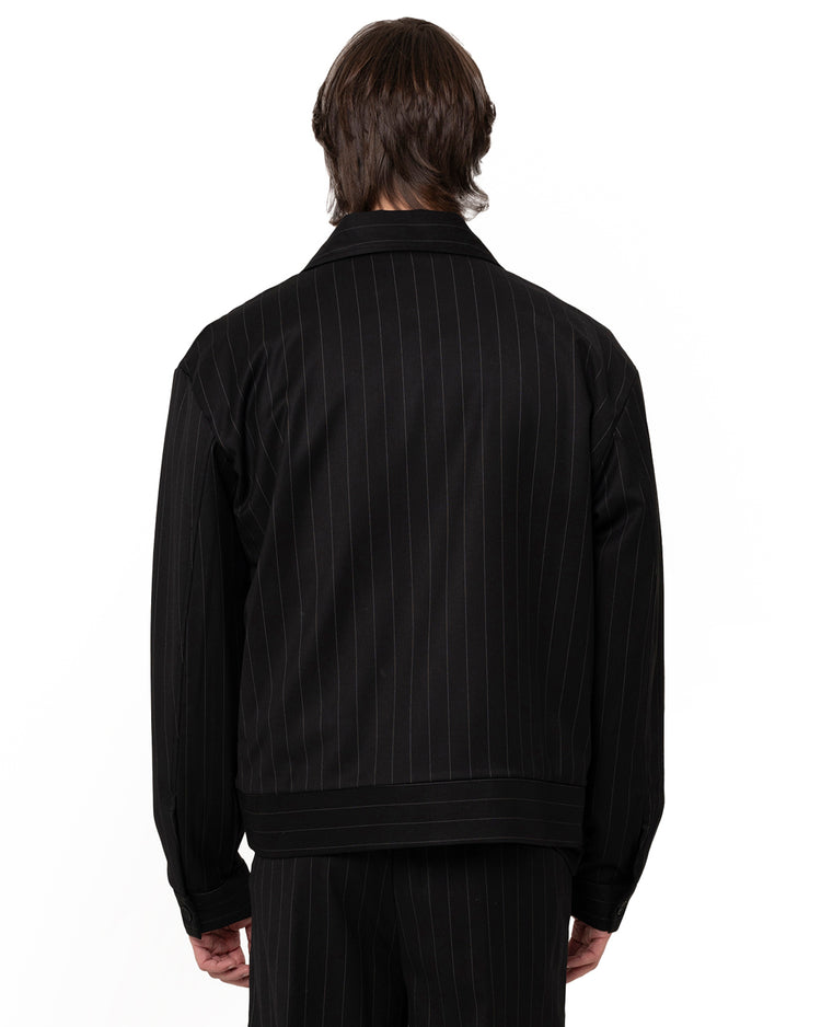 Why not brand Giacca gessatta con colletto e zip Consegna Veloce