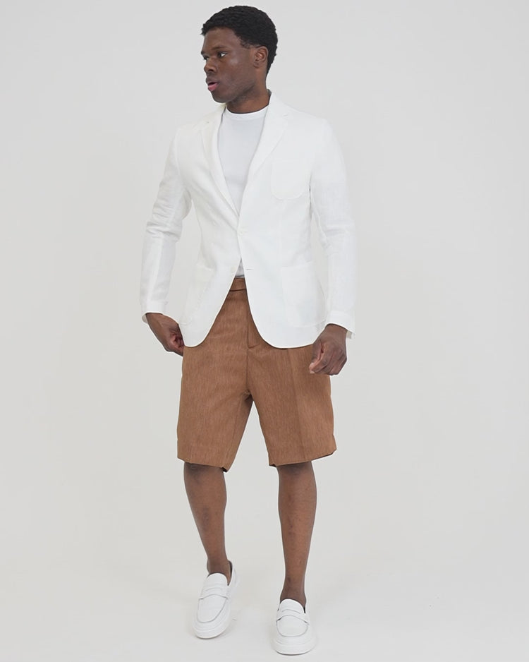 Why not brand Short Sartoriale con Pences Chiusura Laterale con Tasca a Filo Liquidazione