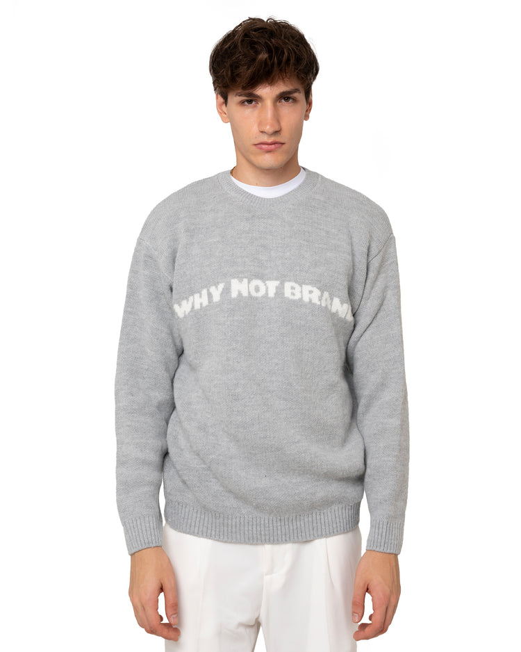 Why not brand Maglione girocollo in Mohair con logo Nuovo