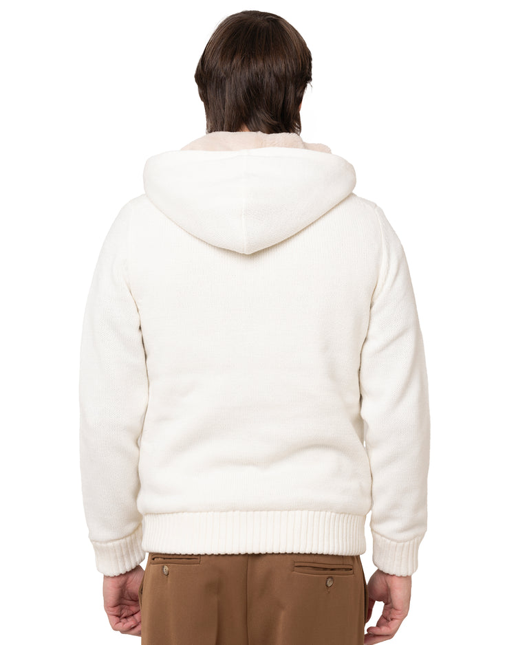 Why not brand Maglione con cappuccio zip ed interni in pelliccia Qualità Garantita